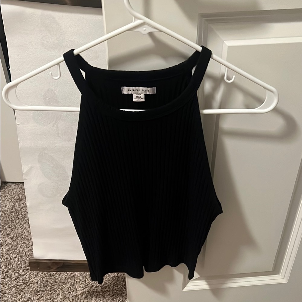 American Eagle Outfitters Black Crop Tank Top